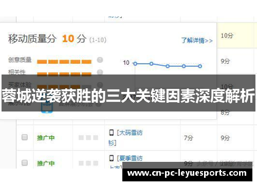 蓉城逆袭获胜的三大关键因素深度解析